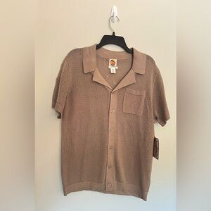 NWT C&C California Men’s Knit Short Sleeve Button Down - Size Large